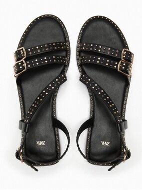 ZARA Black Studded Sandals